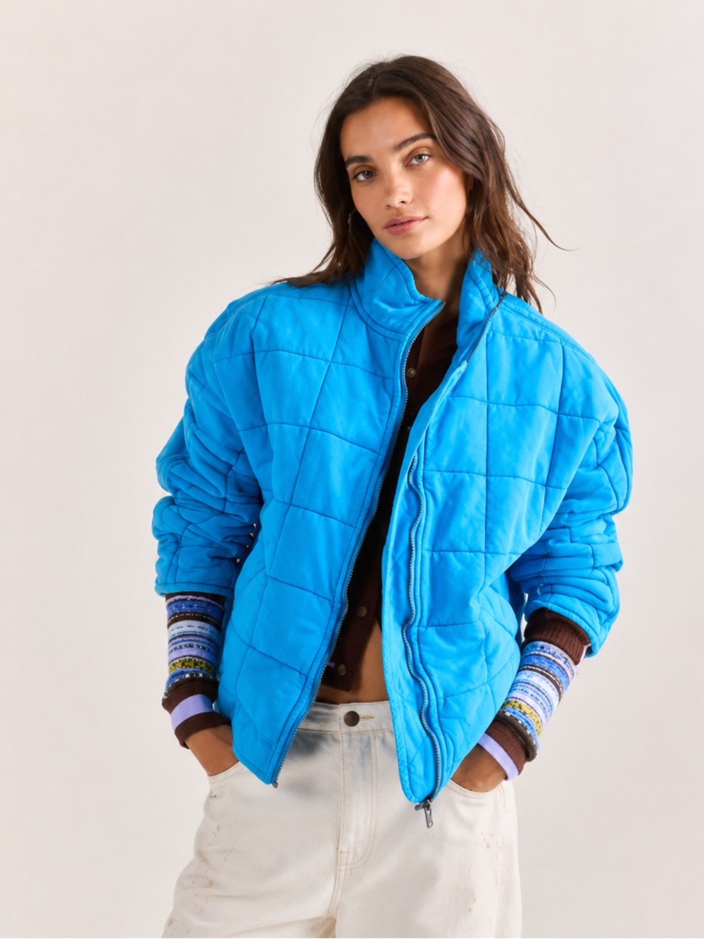 NWT Free People Quilted Dolman Jacket Maliblue